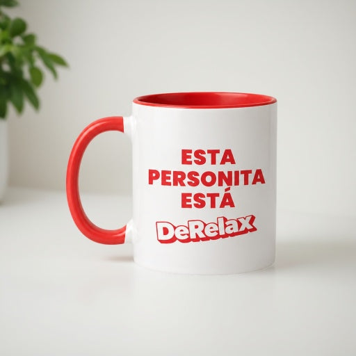 Taza roja “Esta personita está DeRelax”