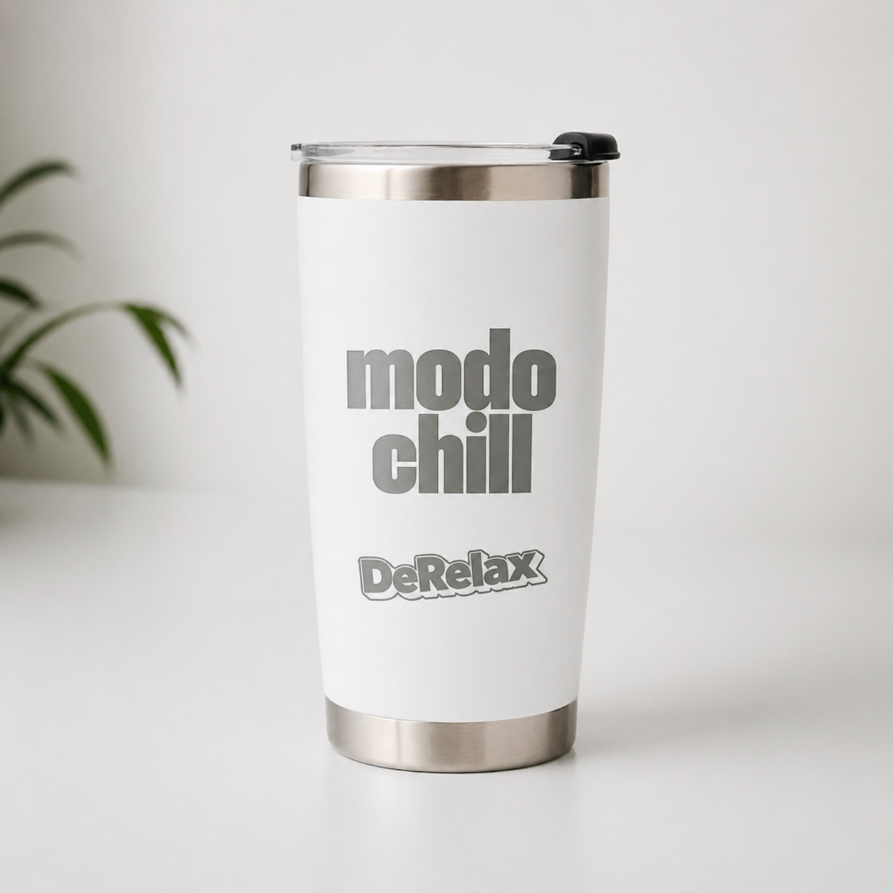 Tumbler blanco “Modo chill”